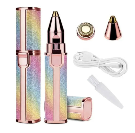 2 in 1 Rainbow Flawless Painless Face Hair Removal Machine for Women Upper lip Hair Remover, Eyebrow Hair, Epilator Hair Remover Trimmer for Women (USB Charging)