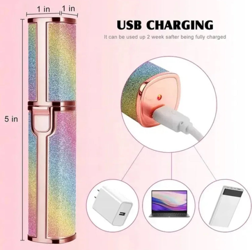 2 in 1 Rainbow Flawless Painless Face Hair Removal Machine for Women Upper lip Hair Remover, Eyebrow Hair, Epilator Hair Remover Trimmer for Women (USB Charging)