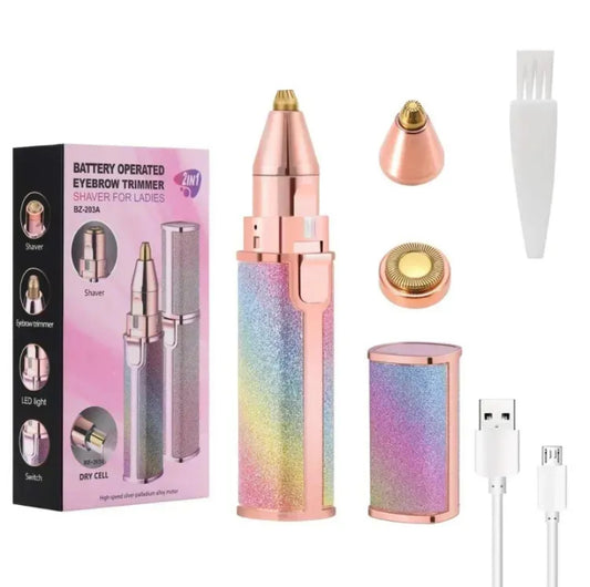 2 in 1 Rainbow Flawless Painless Face Hair Removal Machine for Women Upper lip Hair Remover, Eyebrow Hair, Epilator Hair Remover Trimmer for Women (USB Charging)